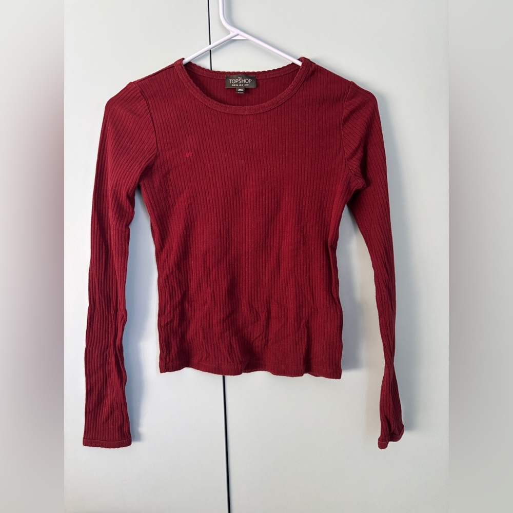 Burgundy/Maroon Topshop Shirt Size 4